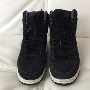 Nike Dunk Sky Hi Black Wedge Sneakers. US 7.5